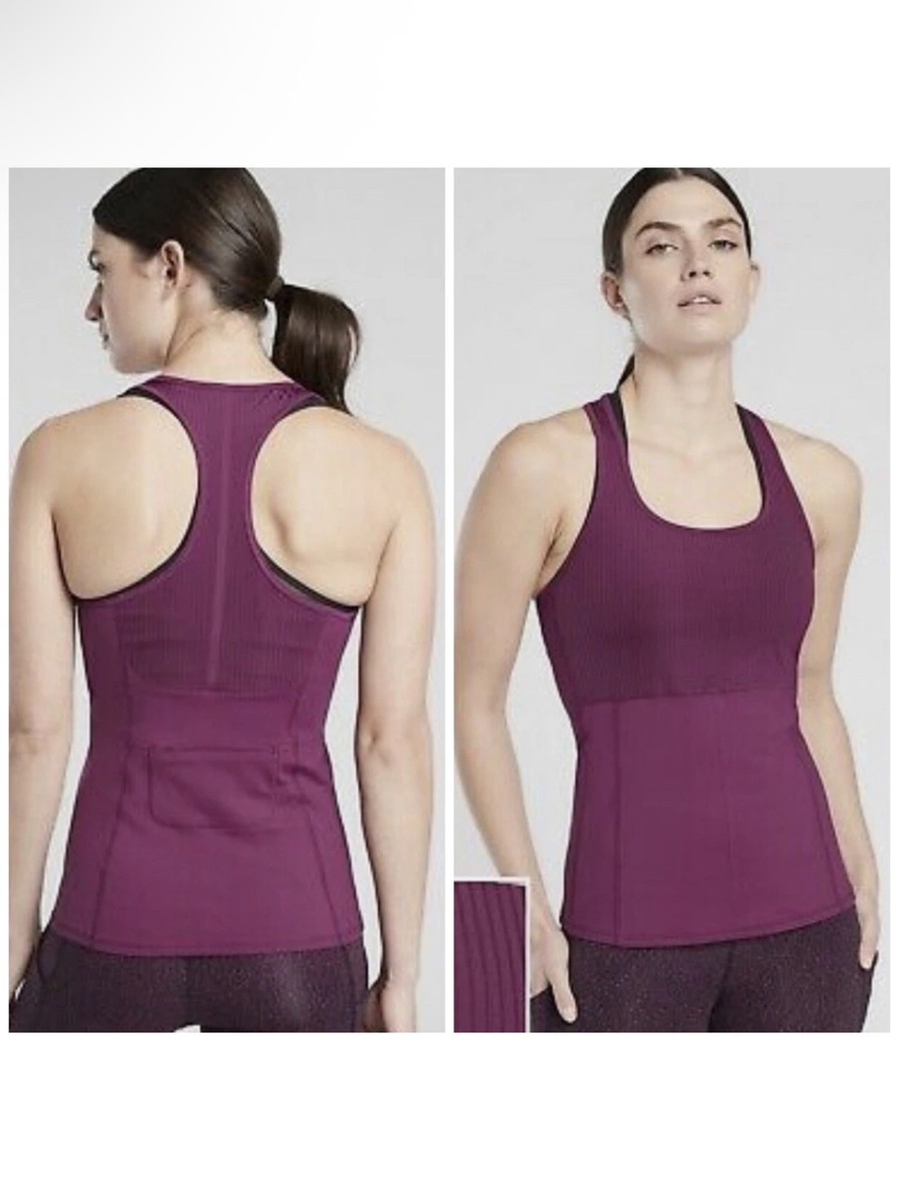 ATHLETA Vitality Rib Tank top in Velvet Plum size Small